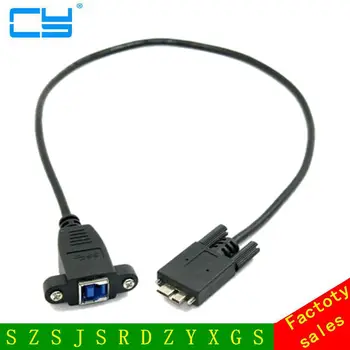 

USB 3.0 Back Panel Mount B Type Female To Micro USB 3.0 Male With Screws Extension Cable 0.4m