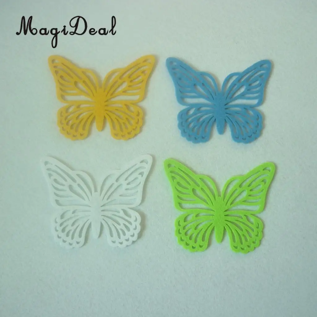 4 Pieces Multicolor Wedding Easter Butterfly Coasters Coffee Tea Cup Mug Mat Kitchen Table Decoration 12 x 10 cm