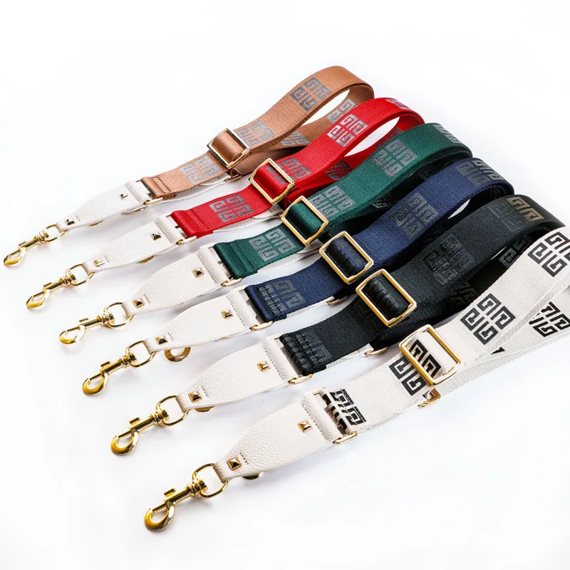 

90-135x5cm Adjustable Handbag Shoulder Straps Nylon Belts Heavy Bearing Capacity Geometric Print Solid Belt for Messenger Bags