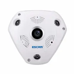 ESCAM Акула QP180 960 P IP VR камера WiFi Сеть рыбий мм глаз 360 мм 1,44 Wi-Fi камера s видеонаблюдения CCTV Cam поддержка VR BOX