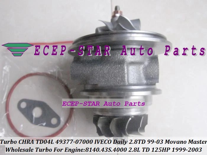 Turbo Cartridge CHRA TD04L 49377-07000 500372214  Turbocharger For Movano Master IVECO Commercial Daily 2.8TD 1999-03 8140.43S.4000 2.8L 125HP (4)