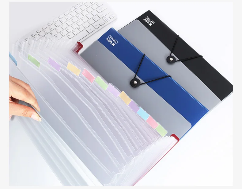 

13 pages Plastic A4 File Folder Document Bags Expanding Wallet Bill Folders for Documents Fichario Escolar