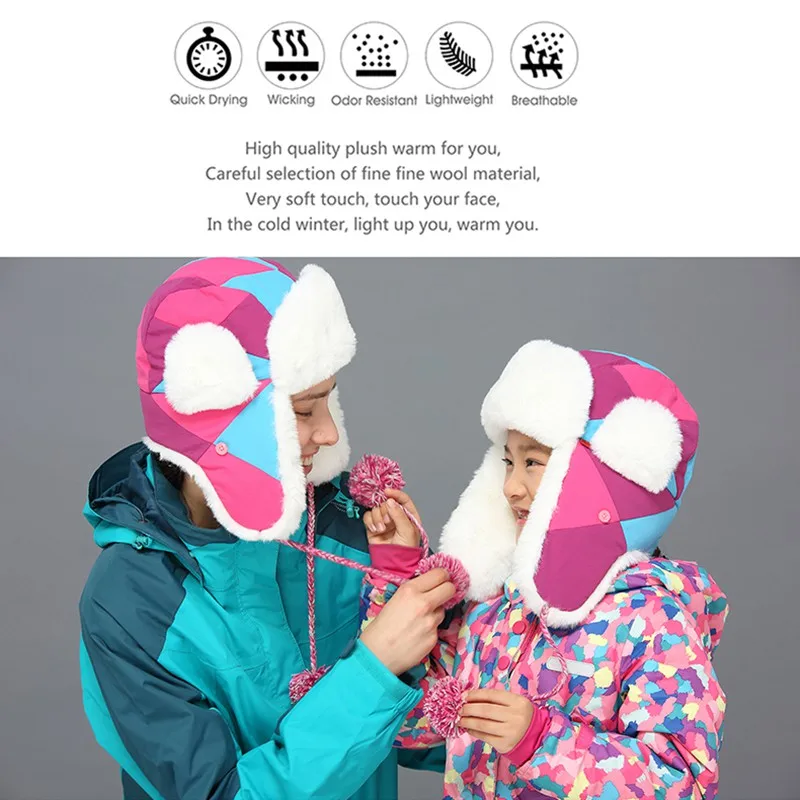 1 шт. стиль для детей и родителей зимняя ловушка армейская шапка защита от ветра спорт на открытом воздухе теплое хранение оборудования аксессуары