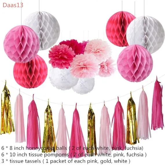 39 шт бирюзово-серые вечерние шары для мальчиков, смешанные тканевые помпоны, бумажные шары-фонарики для первого дня рождения, свадьбы, украшения для детской комнаты - Цвет: Daas13