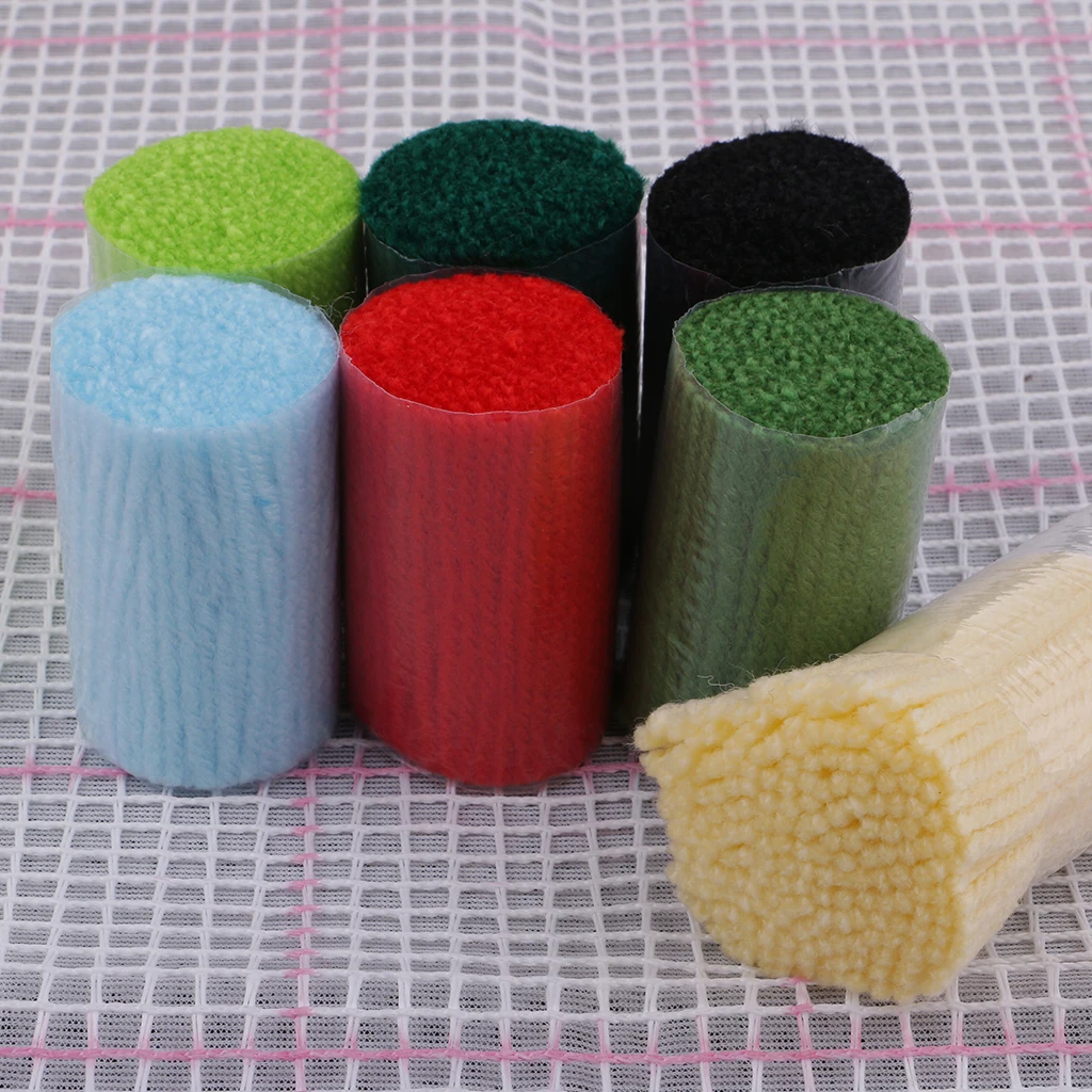 DIY Latch Hook Kit Rug Cushion Ladybug Flower Owl Bear Pillow Mat Needlework Crocheting Rug Embroidery for Beginners