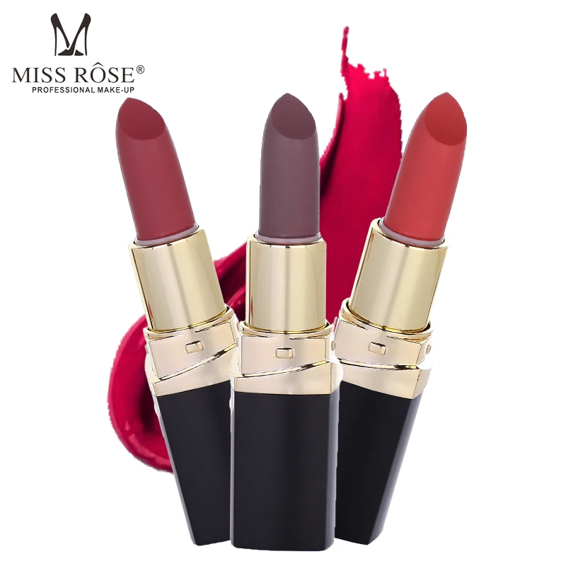 

12PCS/SET MISS ROSE Sexy Colors Moisturizing Waterproof Matte Nude Lip Stick Long Lasting Liquid Lipstick for Women Gift