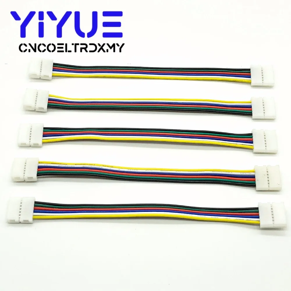 RGBWW LED Strip Connector 6pin 12mm Free Welding Connector 5pcslot for RGB+CCT LED Strip (7)