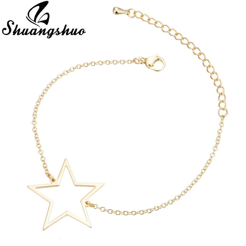 Shuangshuo женское золотое ожерелье s Star ожерелье с подвеской выдалбливают большая звезда из нержавеющей стали ожерелье s Collier Femme подарки