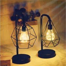 Leedome Ретро железная декоративная настольная лампа в виде бриллиантов Форма минималистский металлический Ночная лампа для чтения в спальне настольное освещение украшения