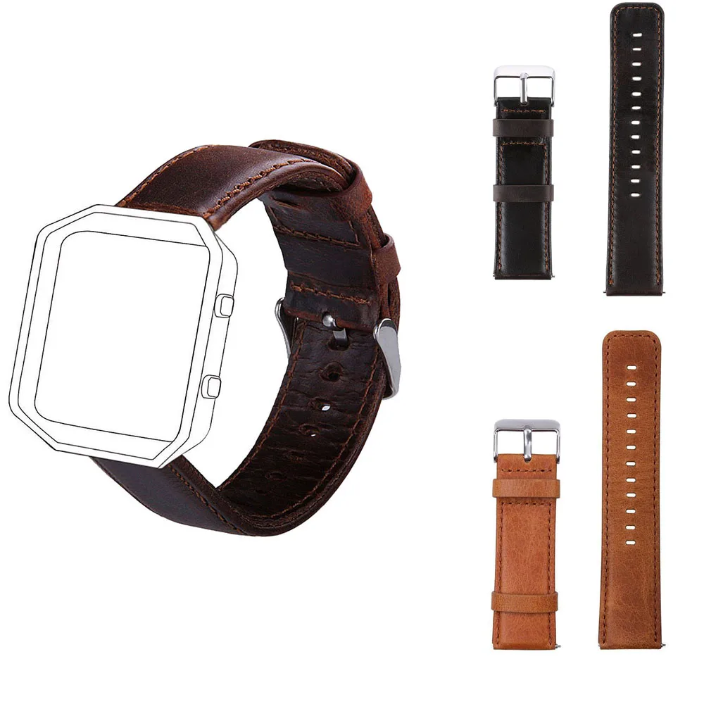 Replacement Retro Genuine Leather WatchBand Wrist Strap Bracelet For Fitbit Blaze smart Watch | Электроника