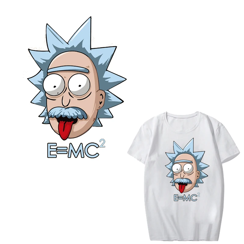 

Einstein Patch Iron on Transfer Cartoon Patches for Clothing DIY Shirt Applique Heat Transfer Vinyl Stickers Stripes on Clothes