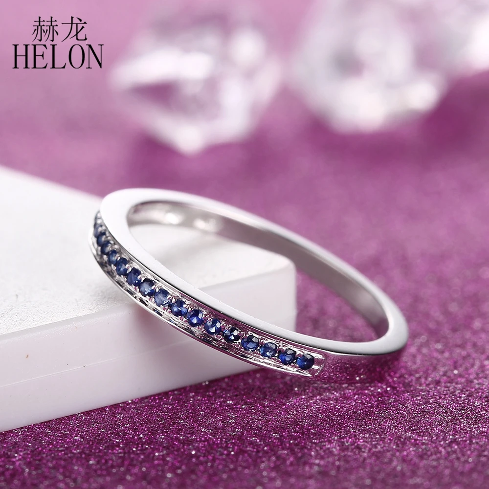 HELON стерлингового серебра 925 100% из натуральной сапфир Обручение кольцо обручальное кольцо для Для женщин Fine Jewelry Мода
