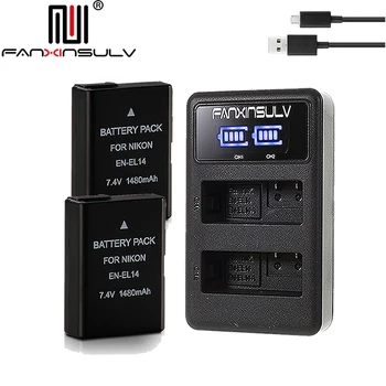 

2x EN-EL14 en el14 battery + charger for Nikon D5300 SLR camera battery D5600 D5500 D5200 D5100 D3500 D3400 D3300 D3200 Tracking