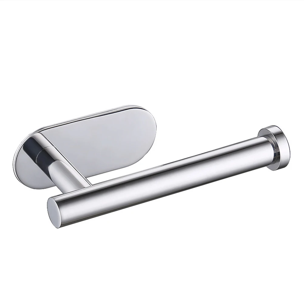 Adhesive Stainless Steel Hanger Tissue Roll Bathroom Wall Mount Chrome Shelf Toilet Paper Holder Brushed Nickel