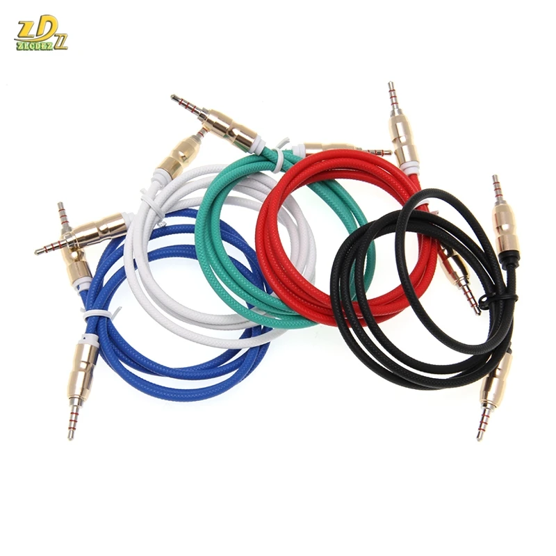 good 3 5 Jack Audio Cable Jack 3 5 mm Male to Male Bullet head Audio Aux Cable For iPhone Car Headphone Speaker 4pole 100pcs lot