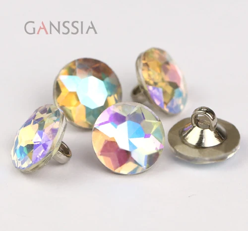 

10pcs/lot Beautiful Clear AB color imitation gemstone buttons Sewing buttons for shirt Crystal buttons for garments(SS-97-5)