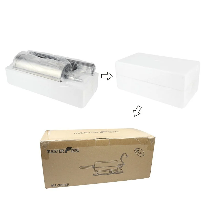  6 LBS homemade sausage stuffer filler stainless steel manual table sausage syringe kitchen tool mea