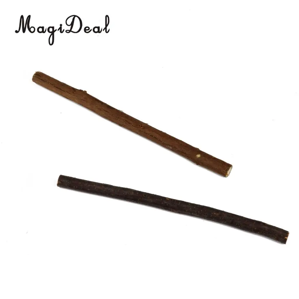 MagiDeal 100pcs Boxwood Natural Wood Stick Branch for DIY Art Craft Decor Pet Mouse Rabbit Snacks Tree Branch Chew Play Toy