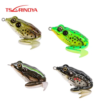 

TSURINOYA Topwater Soft Frog Fishing Lure LY08 55mm 16g 4PCS 4Colors High Quality Double Hooks Artificial Baits Fishiing Tackle