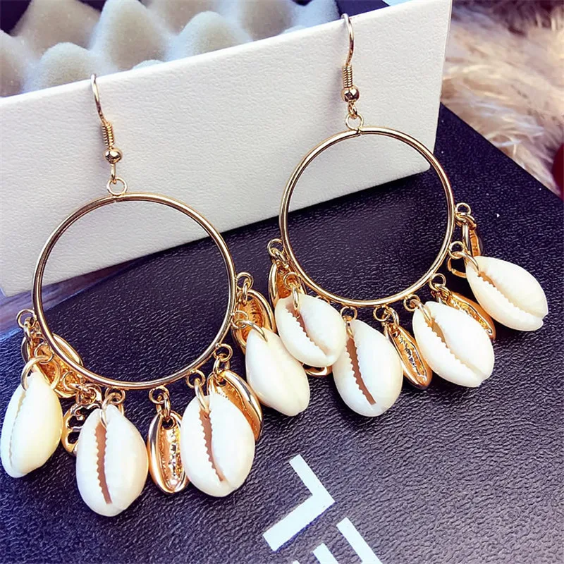 Fashion Shell Decoration Sweet Earrings Unique Round Handmade Women's Shell Earring Women Personalized Jewel ET96 (1)