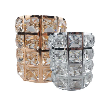 

Europe Crystal Makeup Brush Storage Box Metal Eyebrow Pencil Lipstick Makeup Organizer Jewerly Box Organizer For Cosmetics