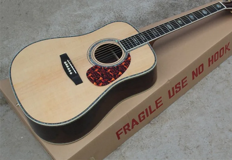 

Quality AAA Firehawk 41'' Solid Spurce Top Real Abalone Ebony Fretboard Acoustic Guitar can add Fishman EQ
