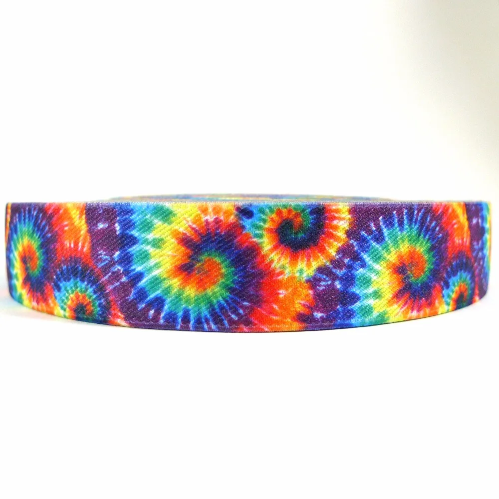 

12 Meters 1" 25mm Wide Tie Dye Pattern Suspender Elastic Webbing Great For Suspender Making