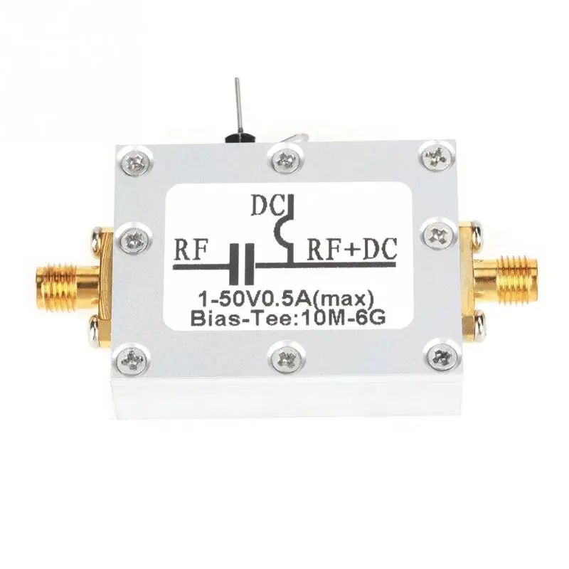 1 Pcs Coaxial Bias Tee 10MHz-6GHz Bias Tee 10MHz-6GHz Broadband Radio Frequency Microwave Coaxial Bias