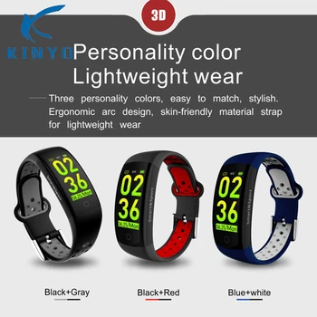 

2018 New Smart band Wristband 24 hours Heart rate Blood Pressure Monitoring IP68 Waterproof 3D Dynamic UI alarm clock smartband