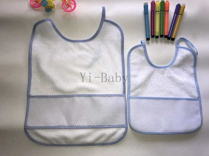 

Free shipping Cross Stitch Bibs Baby Bibs Infant saliva towels baby bibs blue 4PCS/Set YB170008