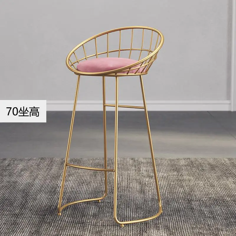 Nordic кованого железа барный стул творческий обеденный стул простой магазин чая высокий стол cafe спинки стульчик - Цвет: high 70cm