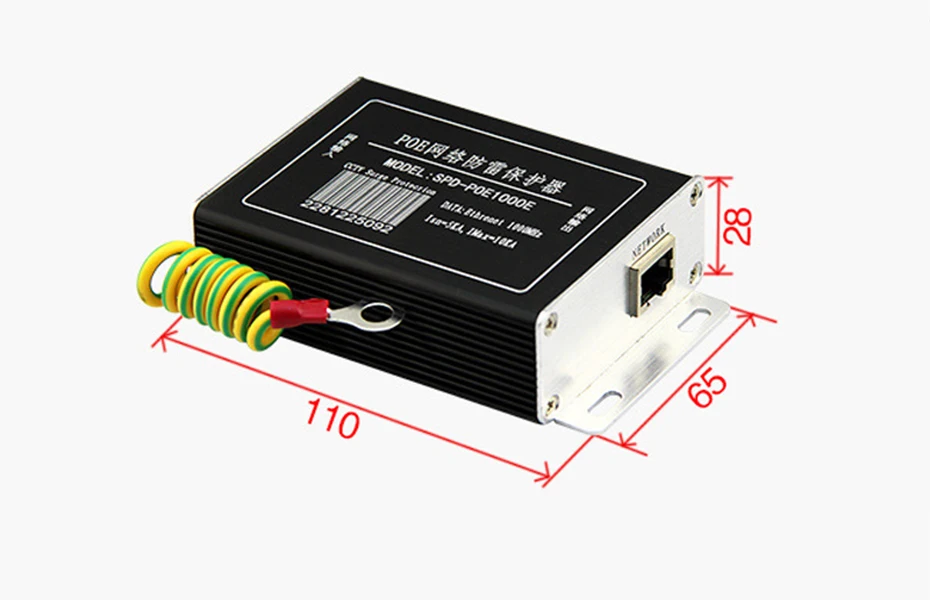 Ip-камера сети POE коммутатор RJ45 и POE стабилизатор напряжения, устройство защиты, молниеразрядник, SPD для сети Ethernet 1000 Мбит/с