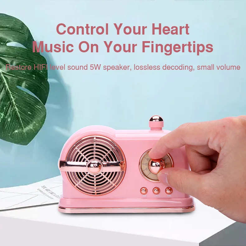 Retro Bluetooth Speaker Portable Wireless Speakers Column Bass Stereo Subwoofer Support TF Card USB disk Music Player (7)