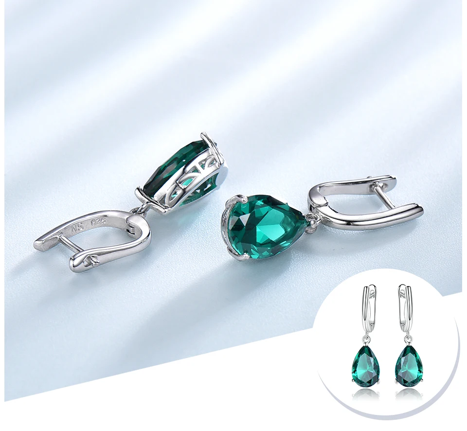 UMCHO &nbsp;&nbsp;Emerald 925 sterling silver earring for women EUJ094E-1-pc (4)