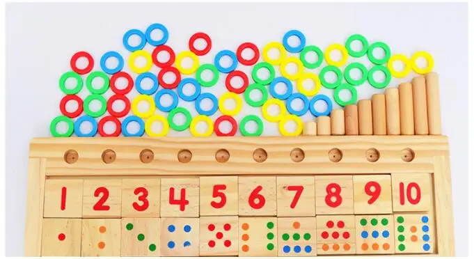 Монтессори домино для детей дошкольного возраста обучающие средства подсчета и укладки доска деревянная математическая игрушка