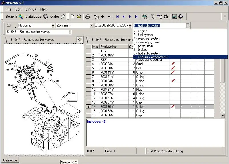 McCormick Newton 6.2 spare parts catalog, parts manual