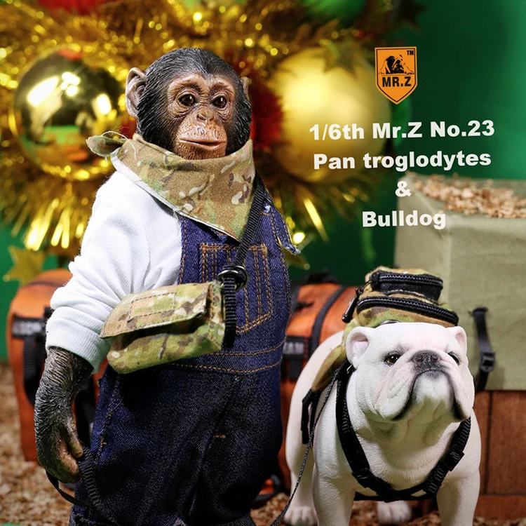 

Mr.Z 1/6 Resin Chimpanzee Bulldog Set Garage Kit Statue for 12inch Action Figure Sence DIY