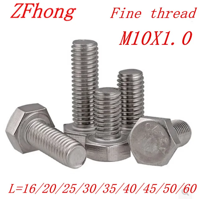 Fine Thread Bolts >> 5pcs Lot M10x1 0 Fine Thread Hex Bolt Din933 M10 Thread Pitch 1 0mm Fine Thread Bolts >> 5pcs Lot M10x1 0 Fine Thread Hex Bolt Din933 M10 Thread Pitch 1 0mm