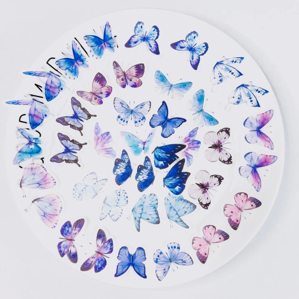40 шт./упак. ручной рисунок креативные милые самодельные бабочки декоративные Стикеры для скрапбукинга стикер DIY ремесло фотоальбомы