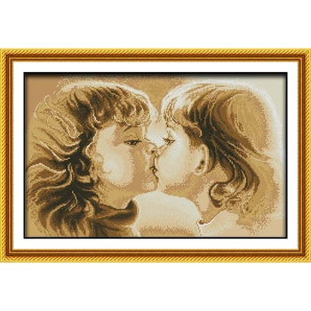 

Joy sunday Love's kiss Chinese cross stitch kits Ecological cotton clear stamped printed 14 11CT DIY wedding decoration for home