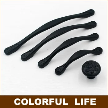 

High quality cupboard door handle Matte Black Drawer,Hole Distance 64-160MM wardrobe door handle, modern and simpleand,Hardware