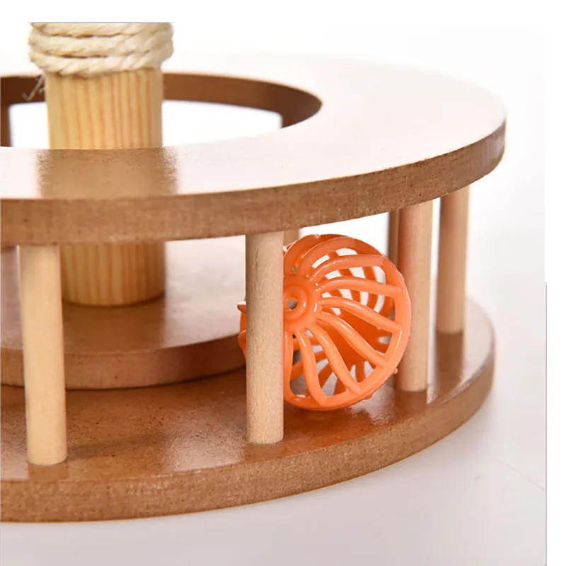 HIPET Wooden KItten Cat Pet toy Funny scratching Post Natural sisal climbing tower With Ball Cats Feather Interactive Toy HIPET Wooden KItten Cat Pet toy Funny scratching Post Natural sisal climbing tower With Ball Cats Feather Interactive Toy