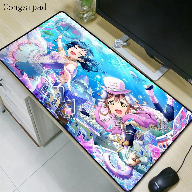 Congsipad Japan Anime Girl Large 900*400mm Speed Keyboards Mat Gaming Mousepad Desk Mat for Game Player Desktop Computer Laptop