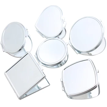 

Foldable Various Shape Embossing Double Side Cosmetic makeup Mirrors Random Delivery