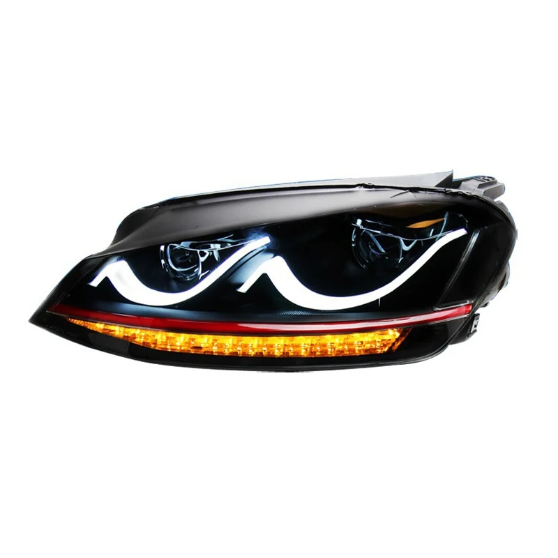 

For Volkswagen VW Golf 7 2012 2013 2014 Car Headlight Bifocal lens Light Guide DRL Daytime Running Lights Head lights Auto Lamps