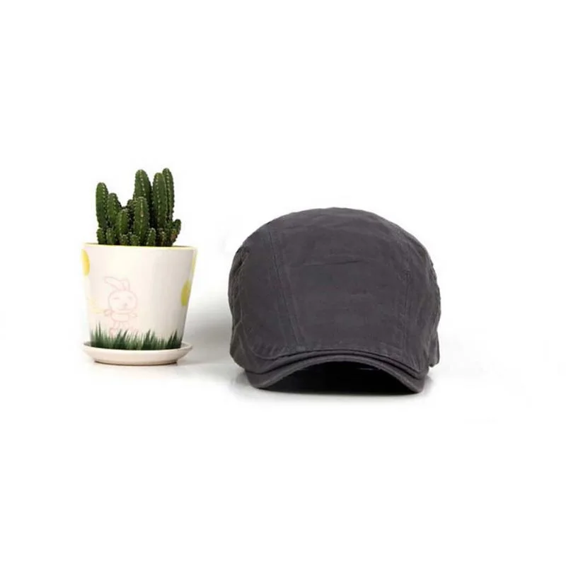 Beret Flat Cap Men Baker Peak Vintage Linen Cotton Linen Hat Golf Cap Beret Flat Cap