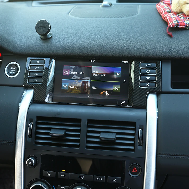 

Carobon Fiber Style ABS Plastic Navigation GPS Panel Decoration Frame For Land Rover Discovery Sport 2015-2017 Car Accessories