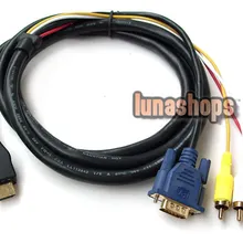 LN001608 HDMI 19 P Мужской HDTV к VGA 3 RCA штепсельный преобразователь, адаптер кабель 1080 p