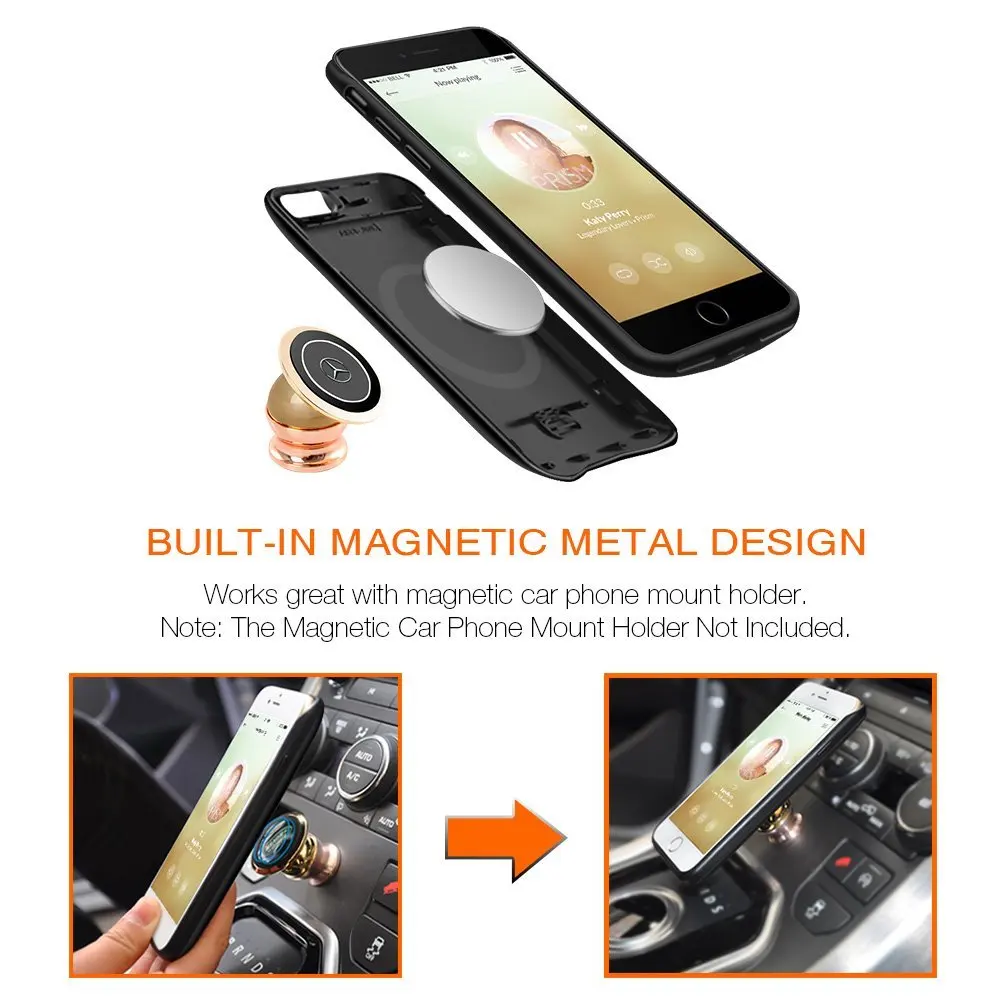 5200/7300 мАч магнит портативный внешний аккумулятор запасное Внешнее зарядное устройство Зарядка батарея защитный чехол для iPhone 7 8 Plus