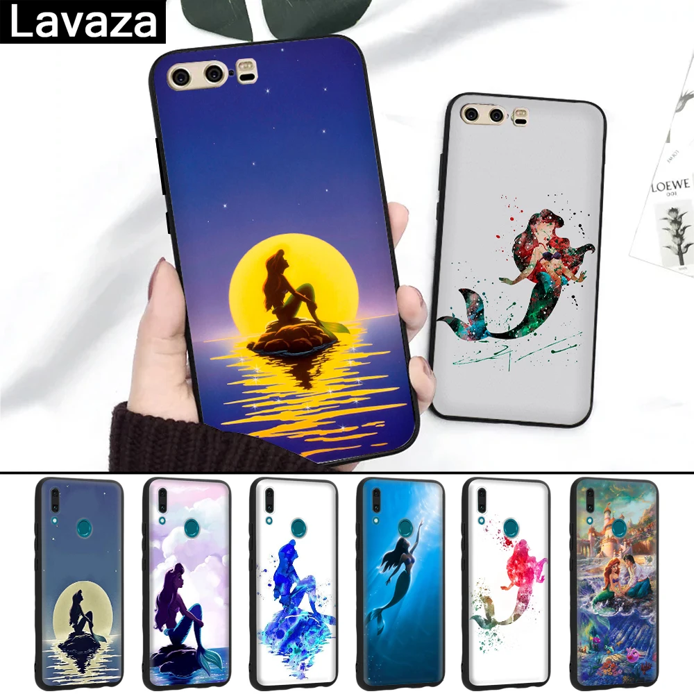 

Lavaza Ariel little mermaid Silicone Case for Huawei P8 Lite 2015 2017 P9 2016 Mini P10 P20 Pro P Smart 2019 P30 Pro Lite